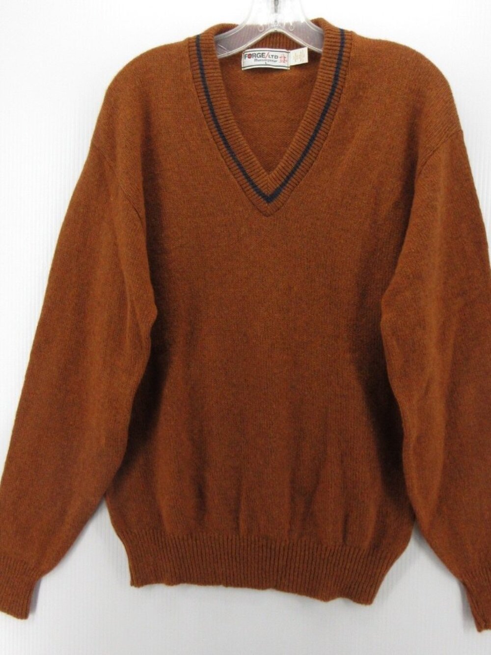 VINTAGE Munsingwear Sweater Large Burnt Shetland Wool 70s 80s USA